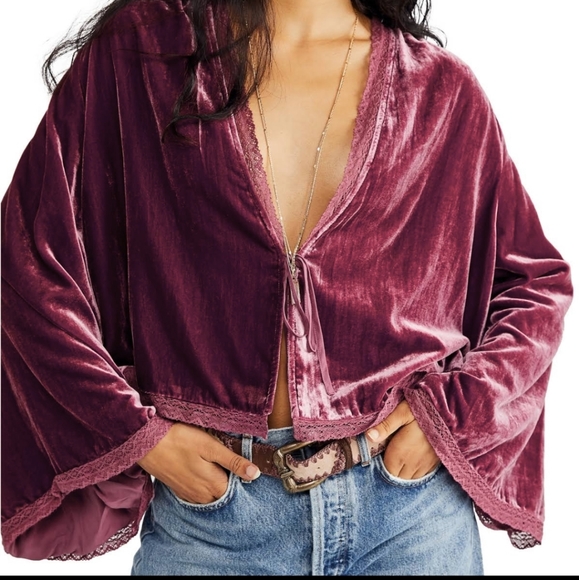 Free People Tops - Free people Velvet bed jacket